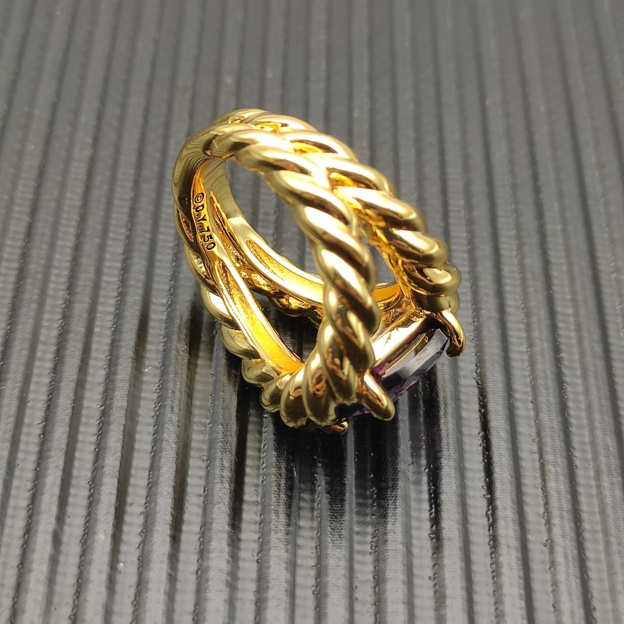 David Yurman Gold Amethyst Ring